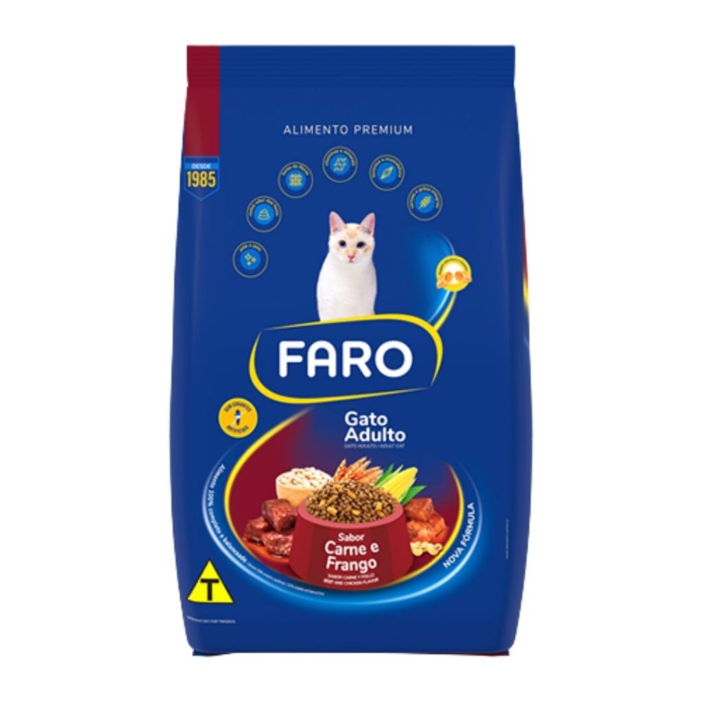 Ração Faro Gatos Adultos Frango & Peixe Equilíbrio Nutricional 20 kg