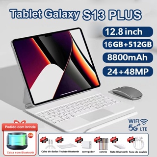 [mouse e teclado+Capa] Tablet Galaxy S13 Plus Tab Pad Memoria 16GB+512GB 12.8 PolegadasTela Grande Android Dual SIM em Oferta na Shopee
