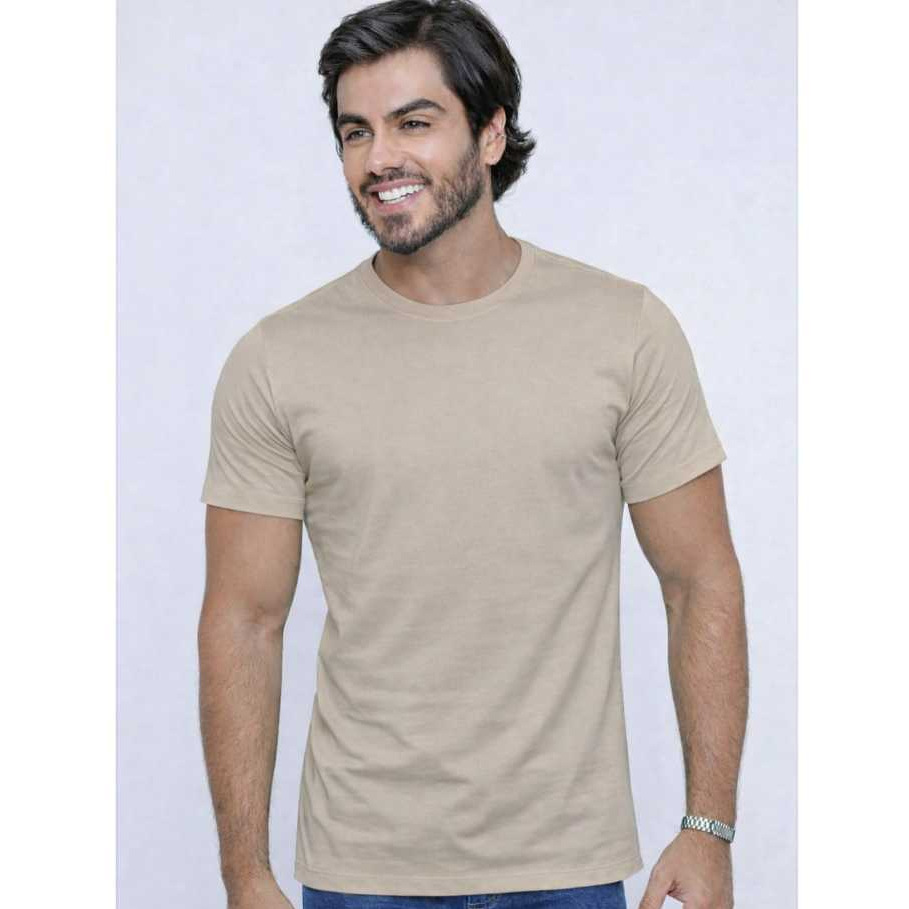 Camiseta Masculina Lisa Casual 100% Algodão Fio 30.1 Camisa Preta Branca Masculina