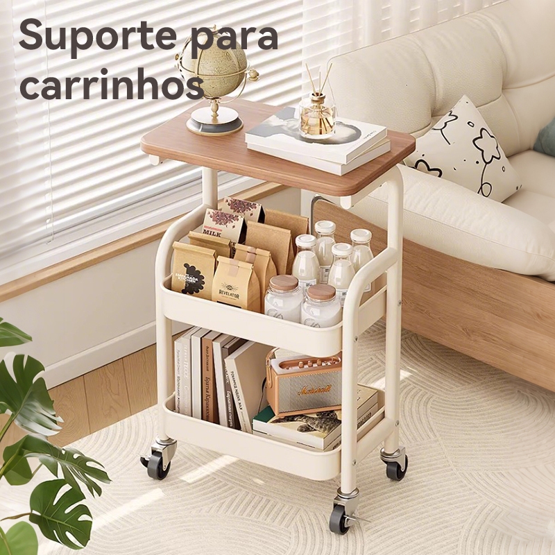 Carrinho De Rodas 360° 3 Andares Multiuso Para Casa, Estrutura Resistente para Casa, Cozinha e Escritório — imagem 2 de 2