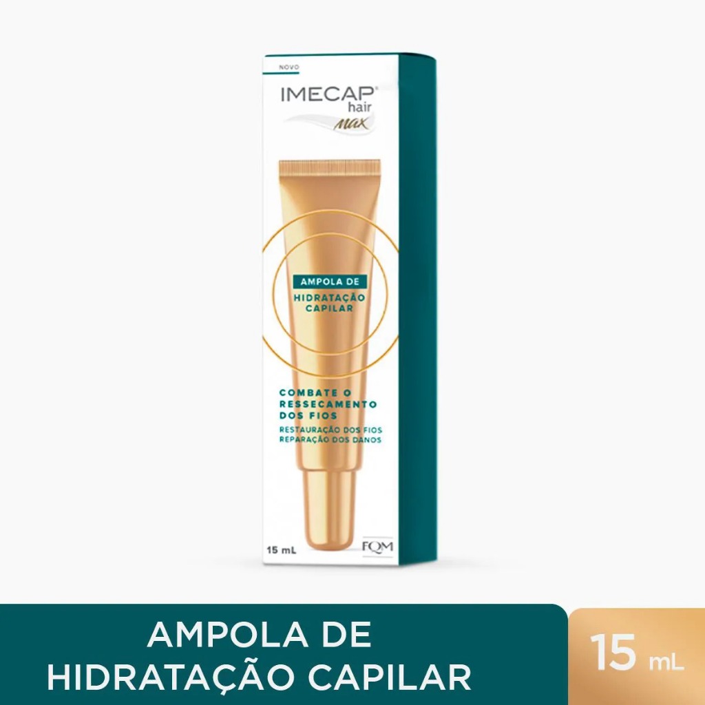 ImecaP Hair Max Ampola 15ml Hidratação Profunda e Brilho Imediato + Envio Rápido