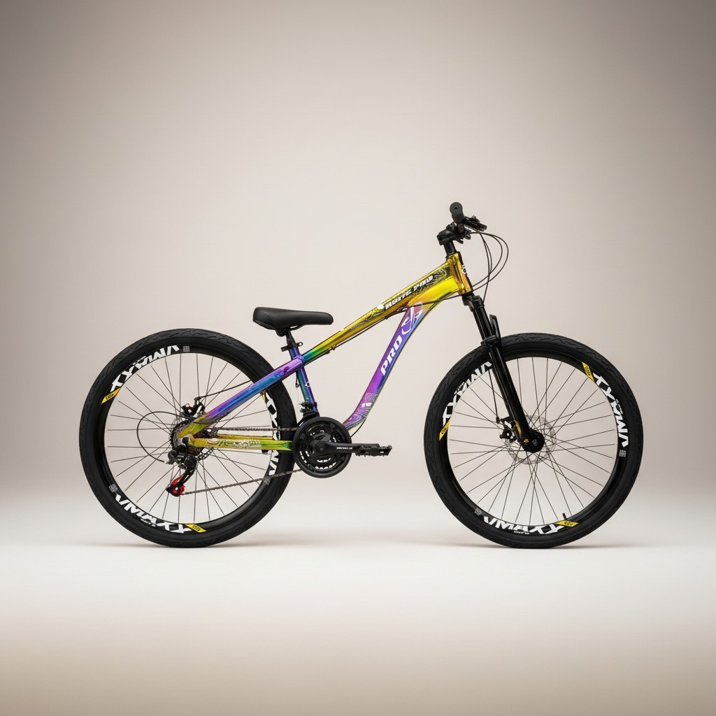 Bike Aro 26 PRO-X Freeride Camaleão Rodas Vmaxx 21 Marchas Downhill Furta Cor Freio a Disco Pneu Flame Tipo Hupi Naja