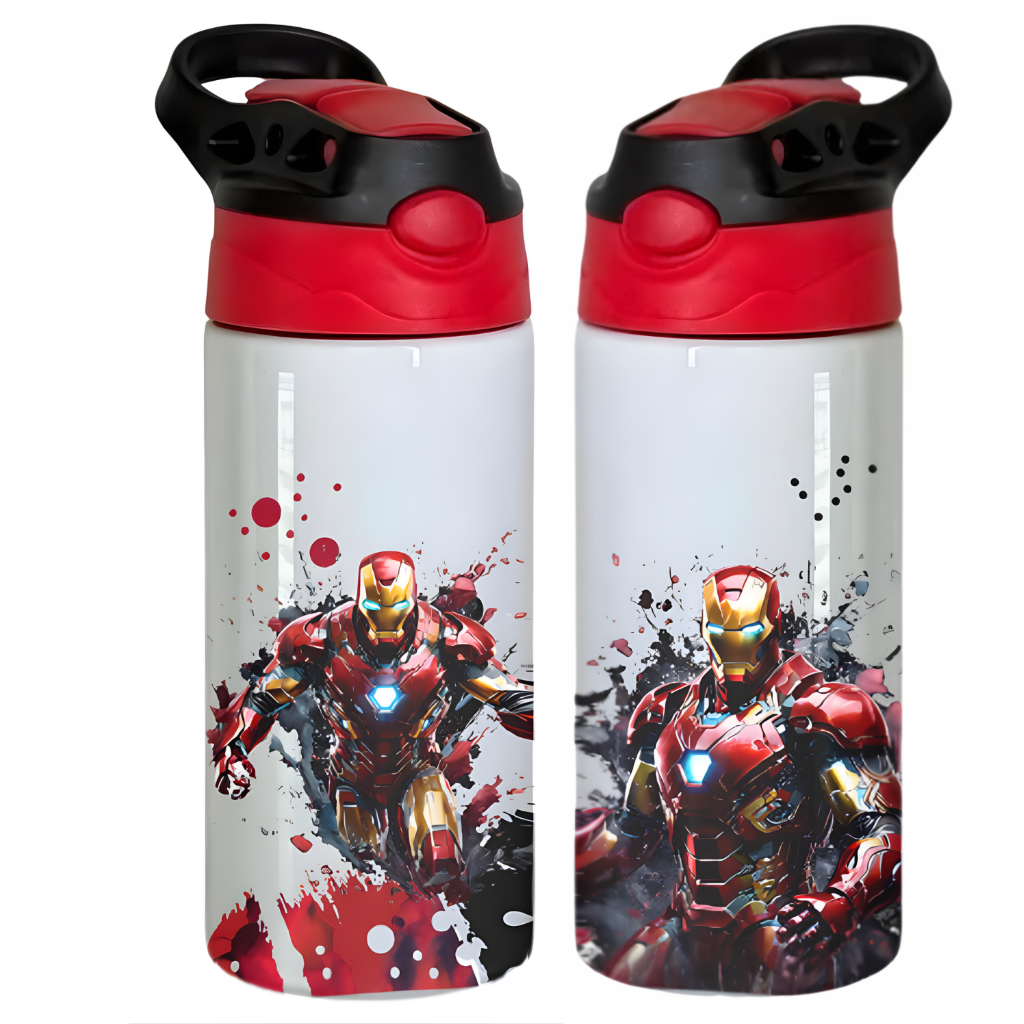 Garrafa Personalizada MARVEL Homem-Aranha/ Homem de Ferro/ Dr Estranho – Infantil, Resistente e com Nome