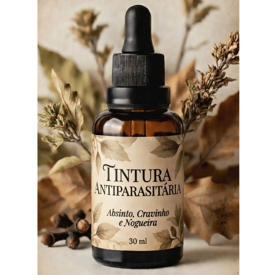 Antiparasitário Natural 30ml | Absinto + Cravo + Nogueira Preta | Fórmula Dra Hulda Clark