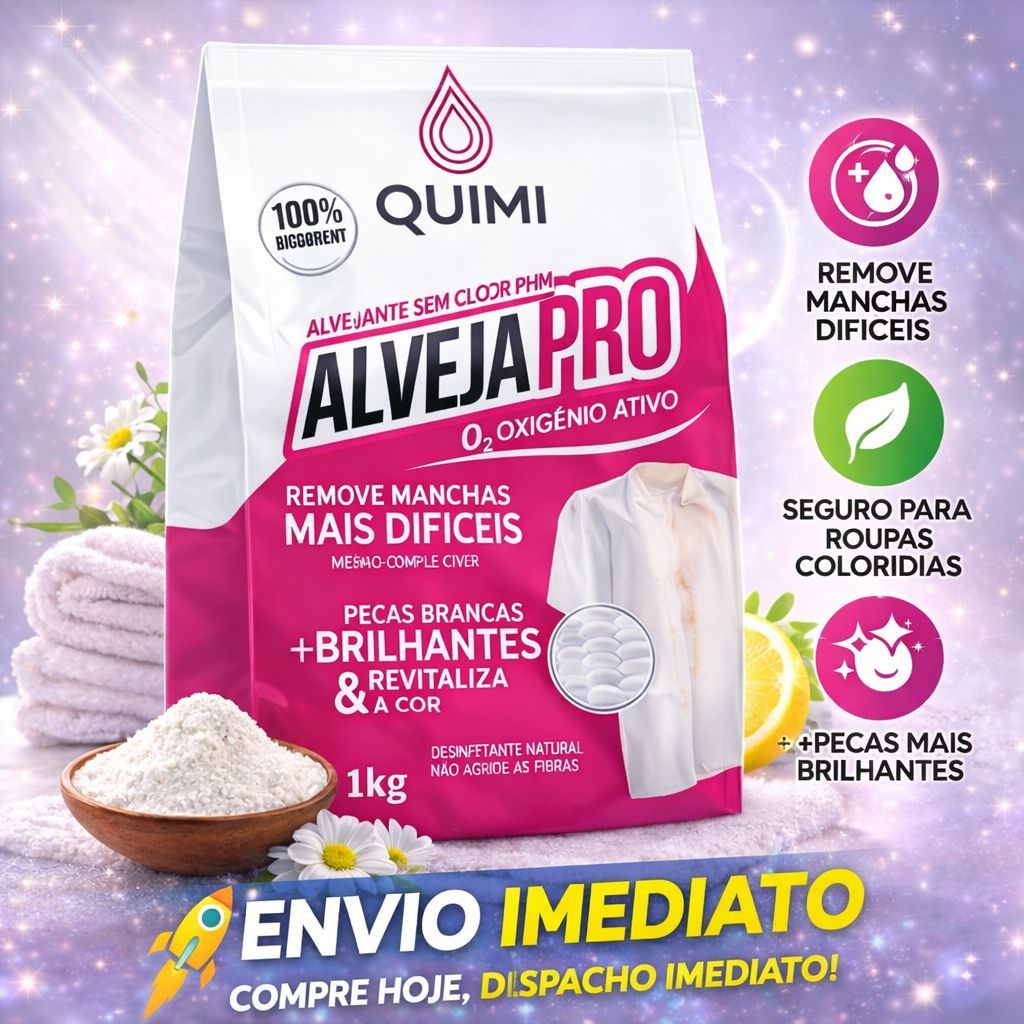 Tira Manchas Em Pó Alveja Pro Para Roupas Brancas 1 Kg em Oferta na Shopee