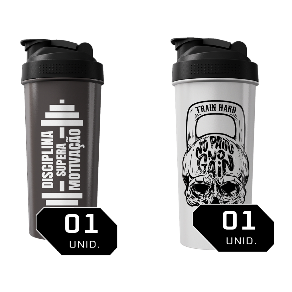 Kit 02 Coqueteleiras Academia Diversos Modelos Shaker 600ML