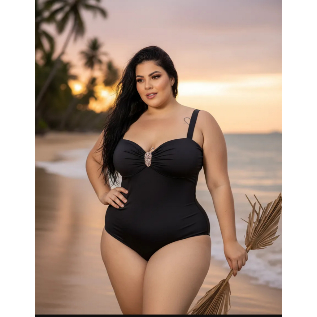 Body Maiô Fivela maiô plus size Moda Praia Verão — imagem 2 de 2