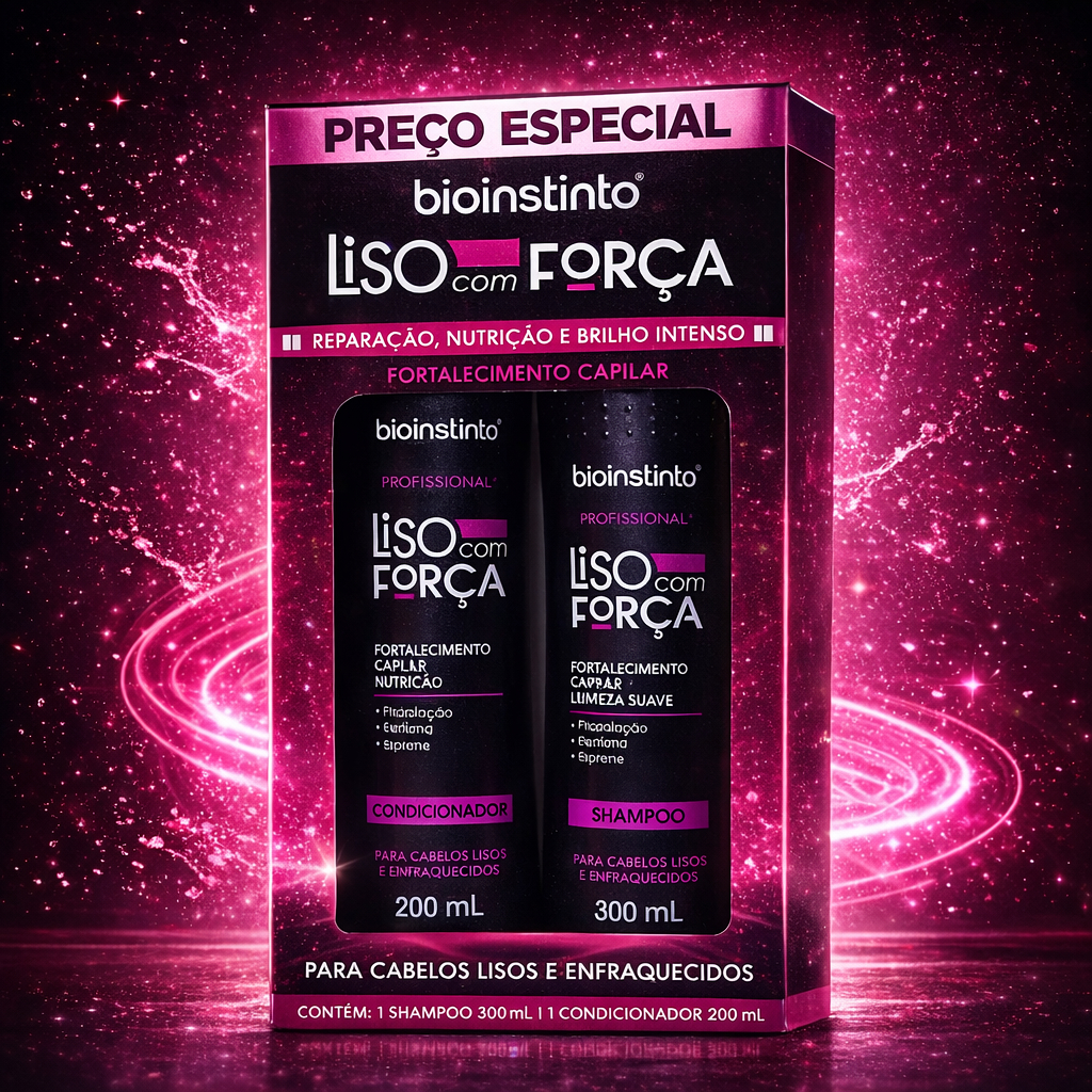 Kit shampoo e condicionador Liso com força crescimento acelerado oferta relampago hoje