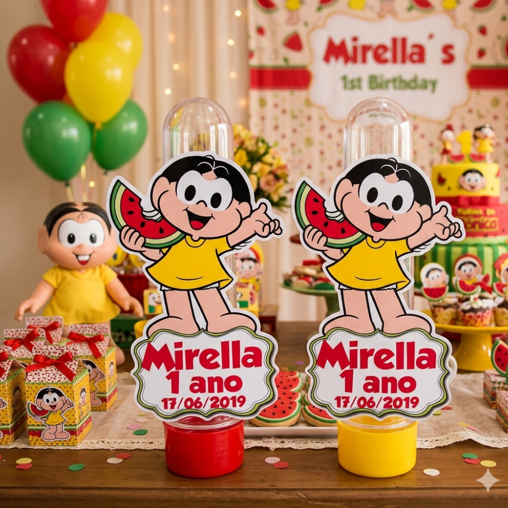 40 Tags Magali com Nome Toppers Magali Para Tubete Docinho Doces Magali