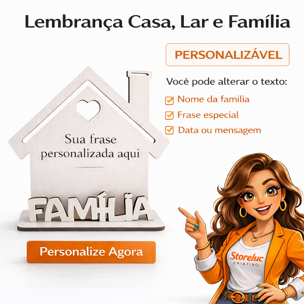 kit  Personalizável: Lembrança Casa, Lar e Família – 'Eu & Minha Casa Serviremos ao Senhor