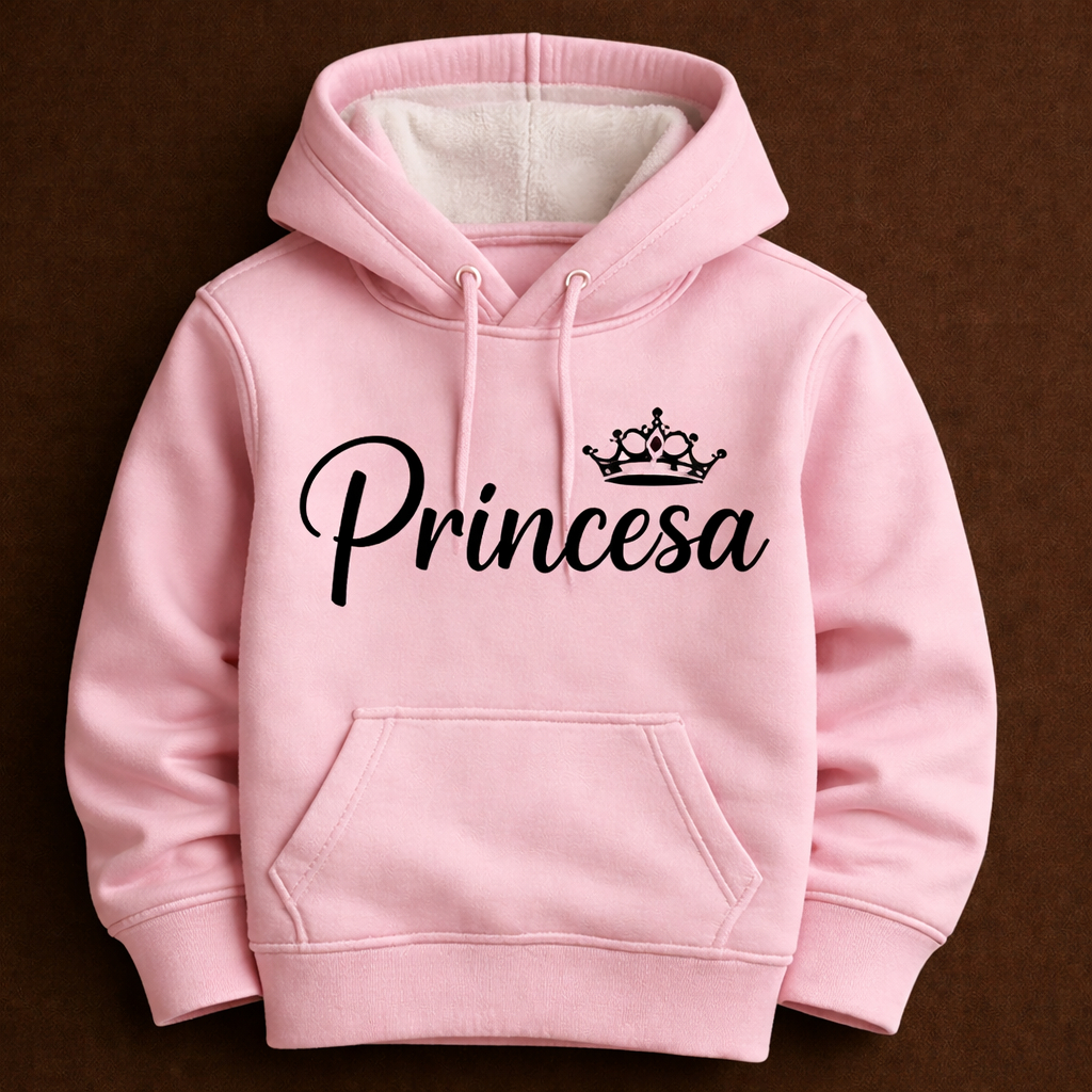 Moletom Infantil Feminino Menina Princess Canguru Flanelado Premium