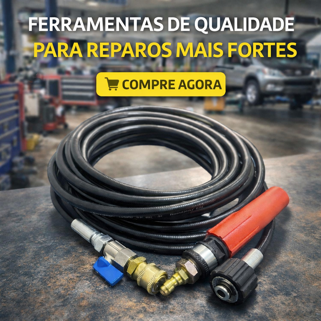 Mangueira Engate Rápido e Registro  + Bico Leque para Lavadoras de alta pressão CARREFOUR