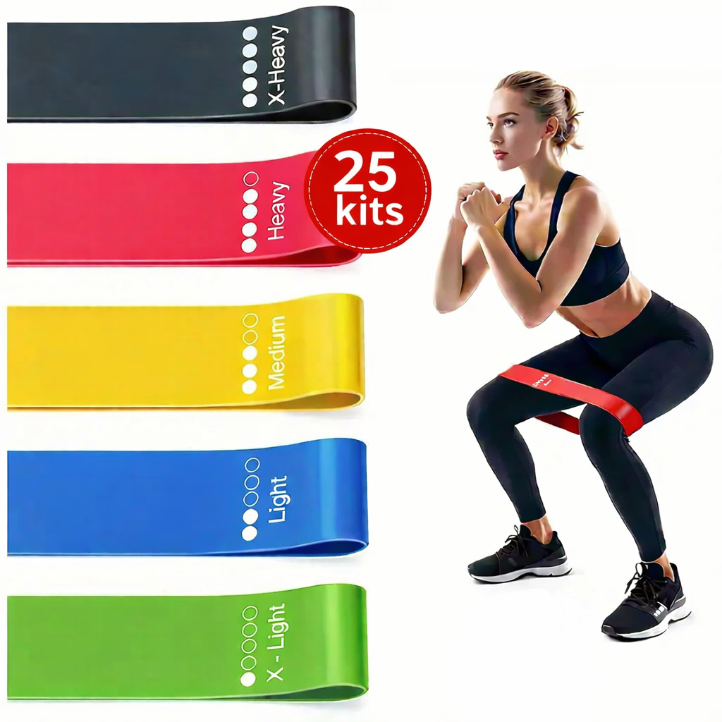 Kit Faixa Elástica Mini Band Exercício | 5 10 15 20 25 Kits Academia Pilates Treino Glúteo Em Casa