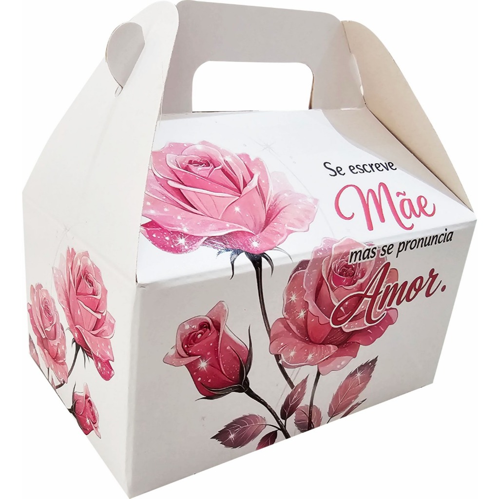 10 Maletinhas Surpresa Lembrancinhas Mimos Linha Dia das Mães Rosas Flores - Sabonetes e Chocolates