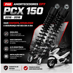Par Amortecedor GP7 para Honda PCX 150 2016 a 2018