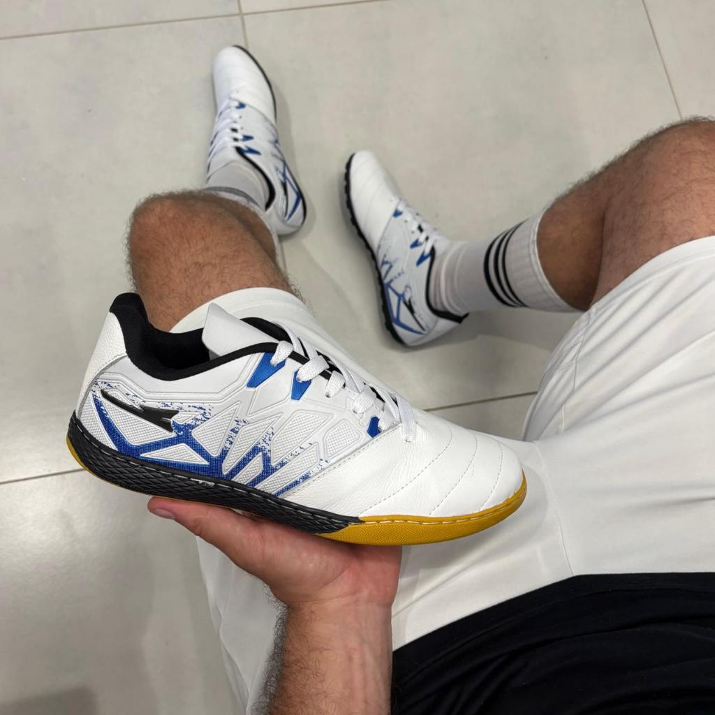 Chuteira Futsal Masculino De Quadra Unissex Colada e Costurada Salão Super Lançamento na Promoção