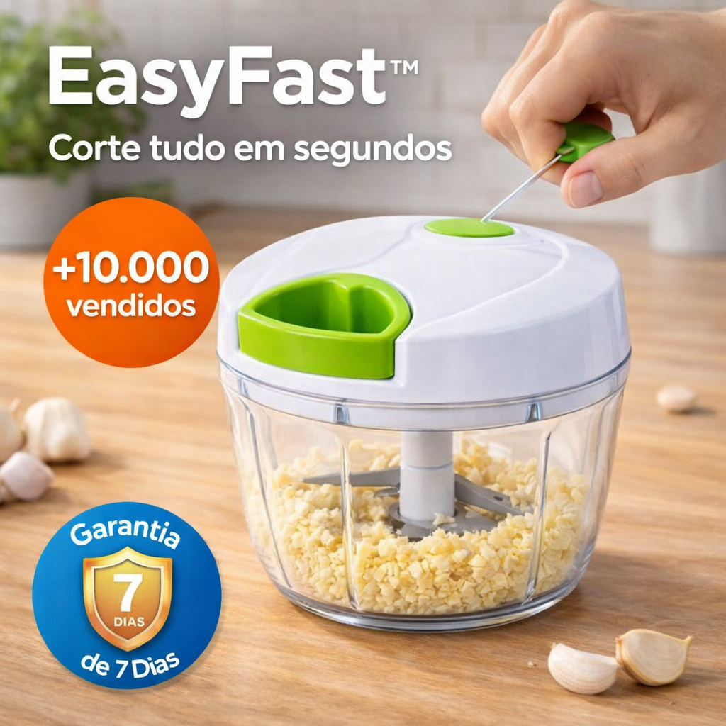Processador Alimentos Manual Compacto 3 Lâminas Cordão Retrátil Fácil Uso