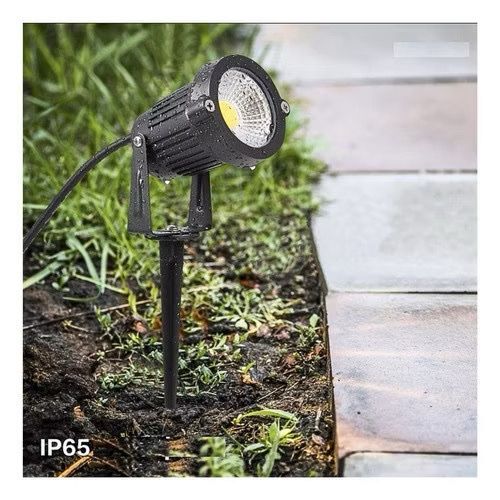 Luminária Espeto Jardim Com Lâmpada Cob Led 5w ip65 à prova d'água Luz Branca