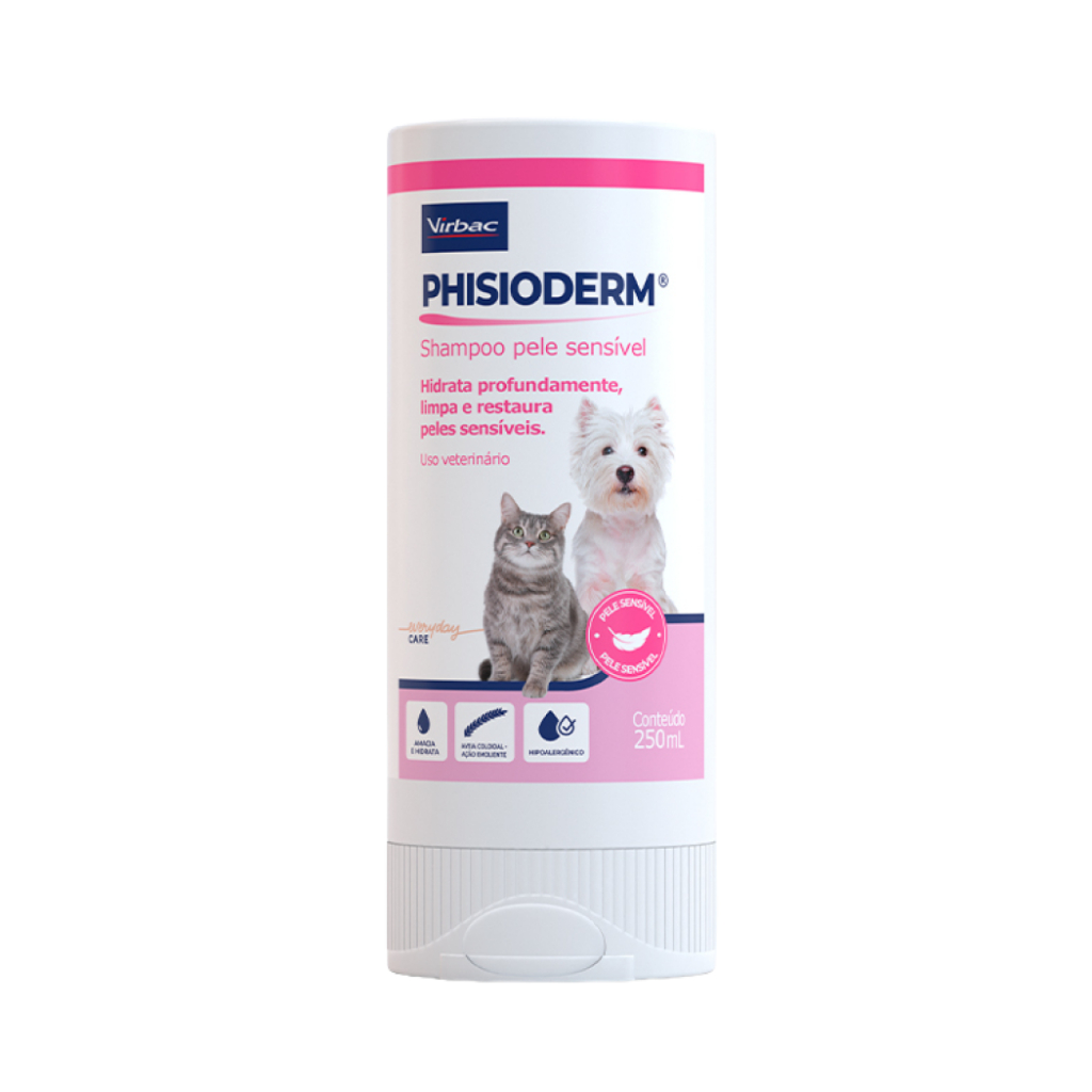 Shampoo Phisioderm Virbac Cães Gatos Pele Sensível 250 ml em Oferta na Shopee