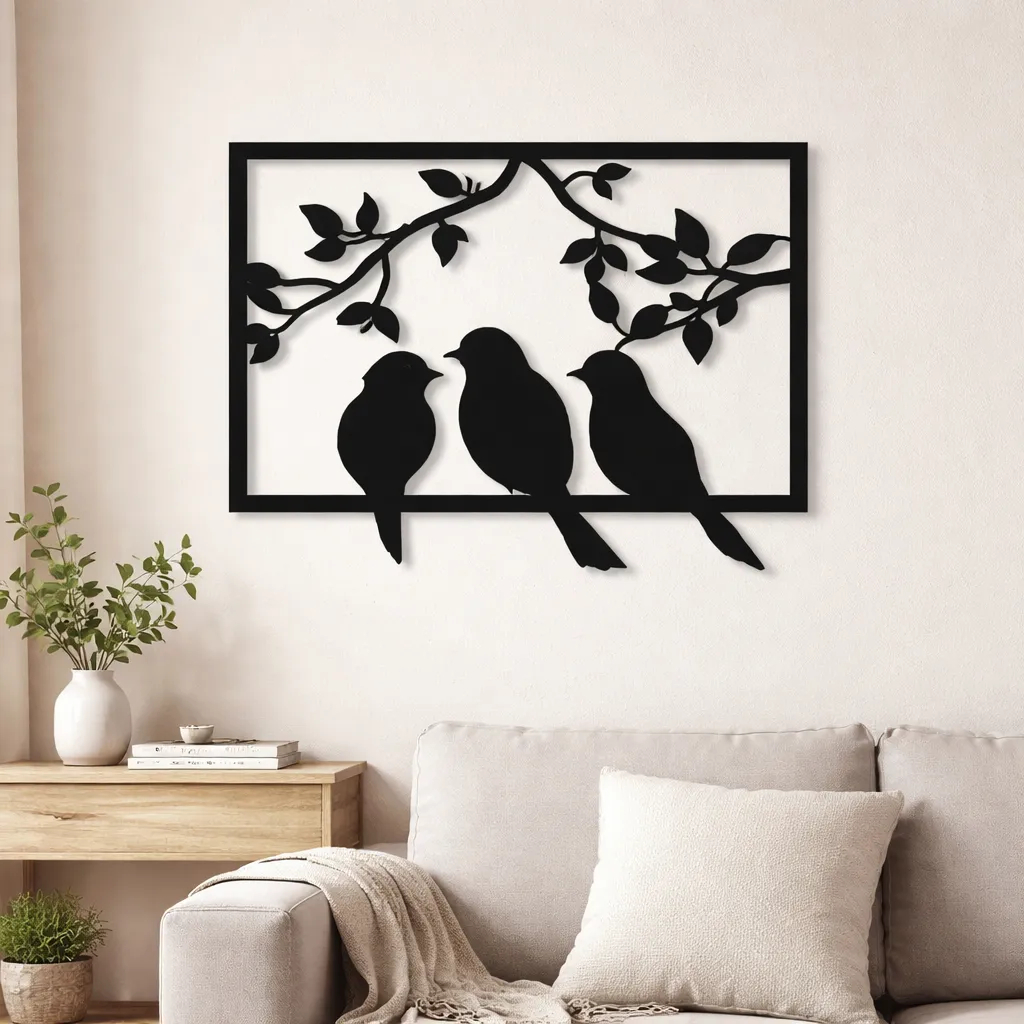 Quadro Passaros Decorativo | em MDF 3mm - acompanha dupla face