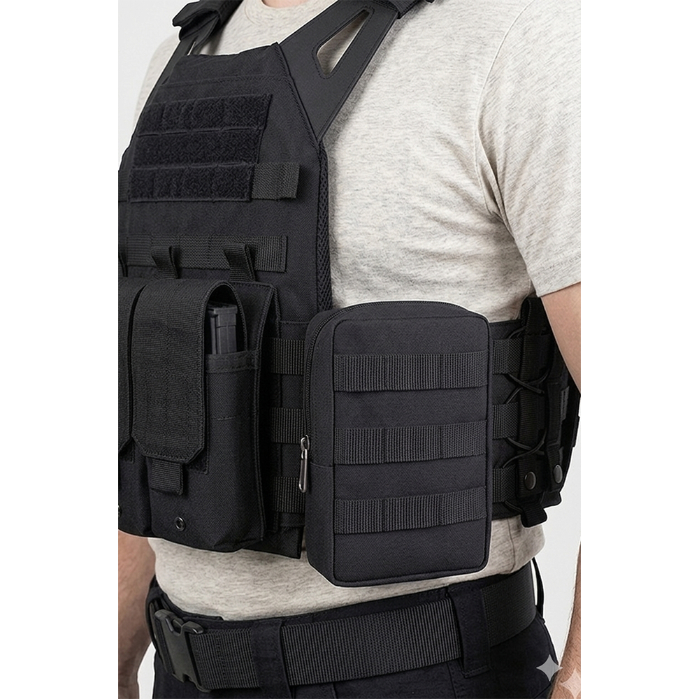 Detalhes do Bolso Tático Modular Vertical Molle Bolsa para Colete, Mochila ou Cinto