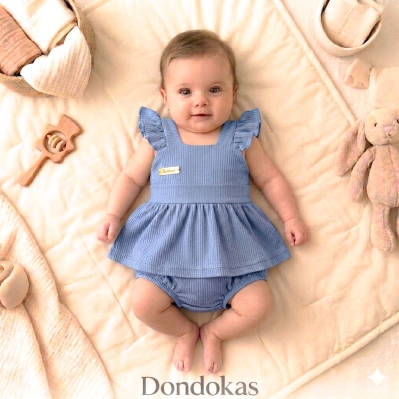 Conjunto Bebe Batinha + Calcinha Caneladinho kit 2 Peças Roupa de Bebe Menina em Oferta na Shopee