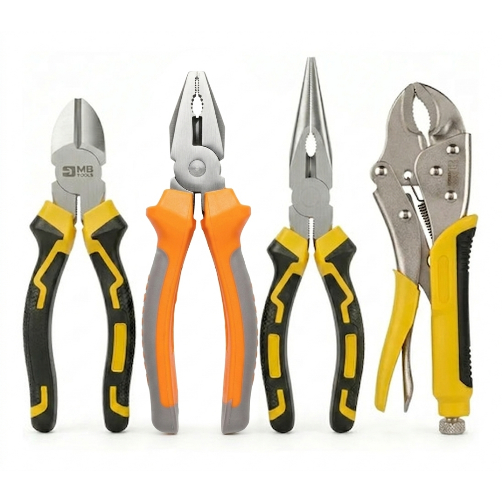 Kit Profissional 4 Alicates Universal Corte Bico E Pressão