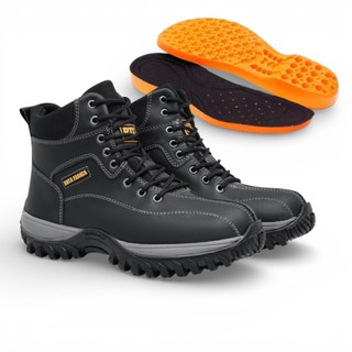 Bota Masculino Coturno Botina Em Couro Eco Otimizado Trabalho Envio Imediato confortável ajustável