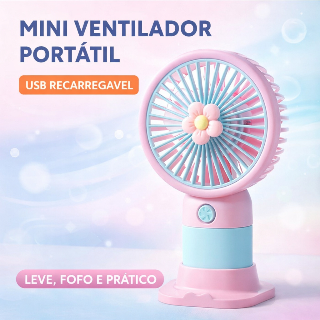 Mini Ventilador Portátil USB Recarregável Mesa e Mão Silencioso I Antil Fofo Alta Qualidade — R$ 22,00 em Shopee, 29% OFF