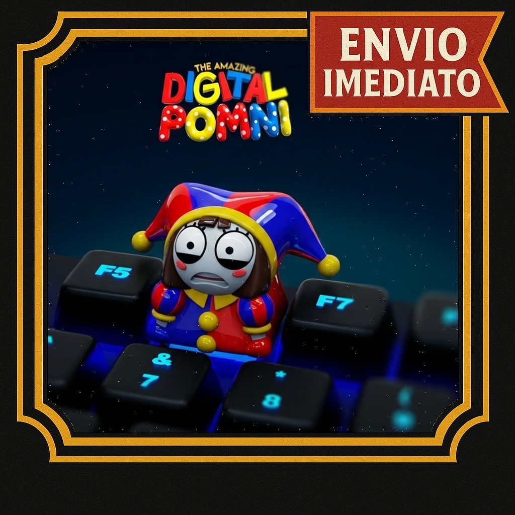 Keycap Pomni Digital Circus Tecla de teclado mecânico setup PC personalizado Digital Circus Pomni