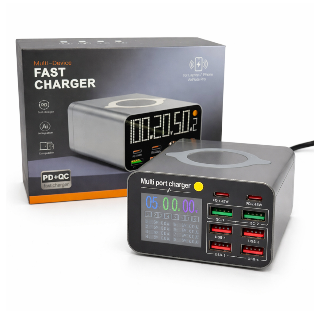 Usb Fast Inteligente Carregador USB C PD 80W Fast Charger Wireless Multi Portas