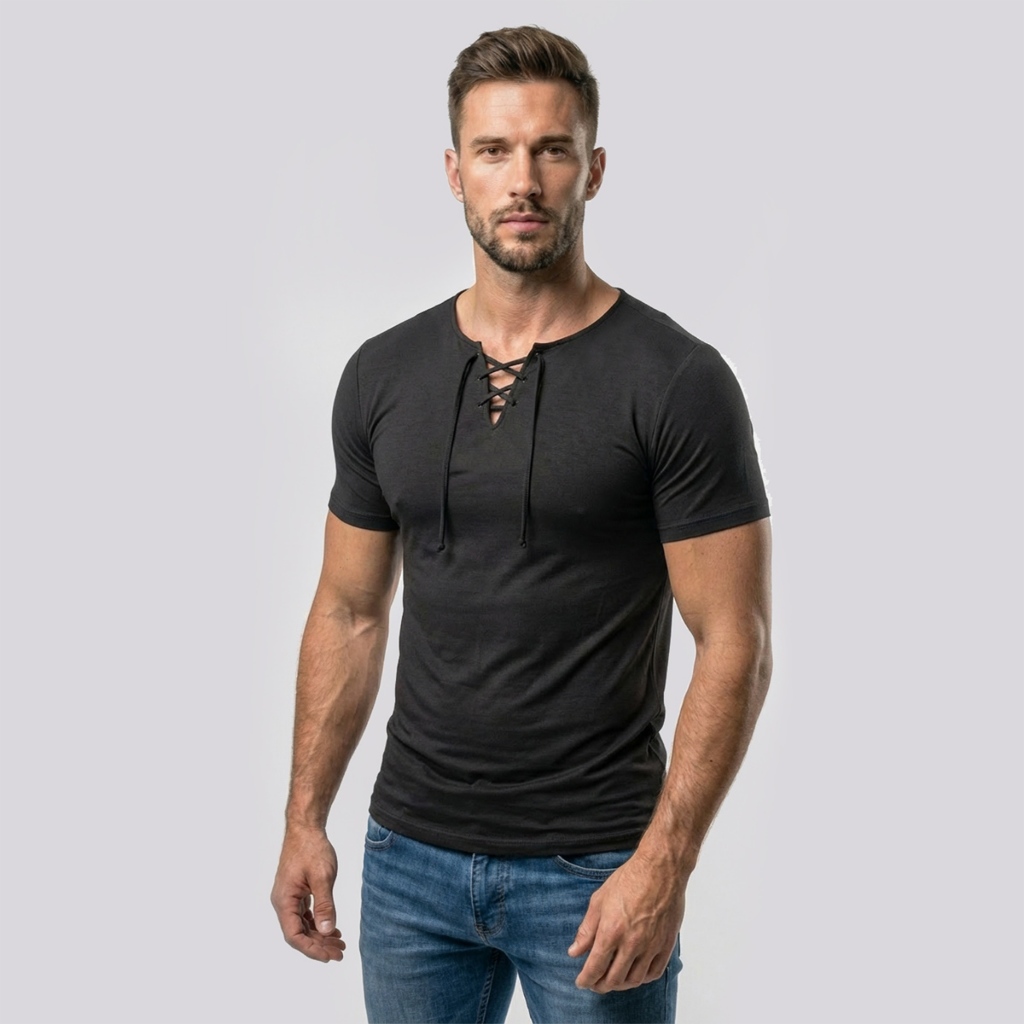 Camiseta Bata Básica Viscose Com Elastano Slim Fit Manga Curta