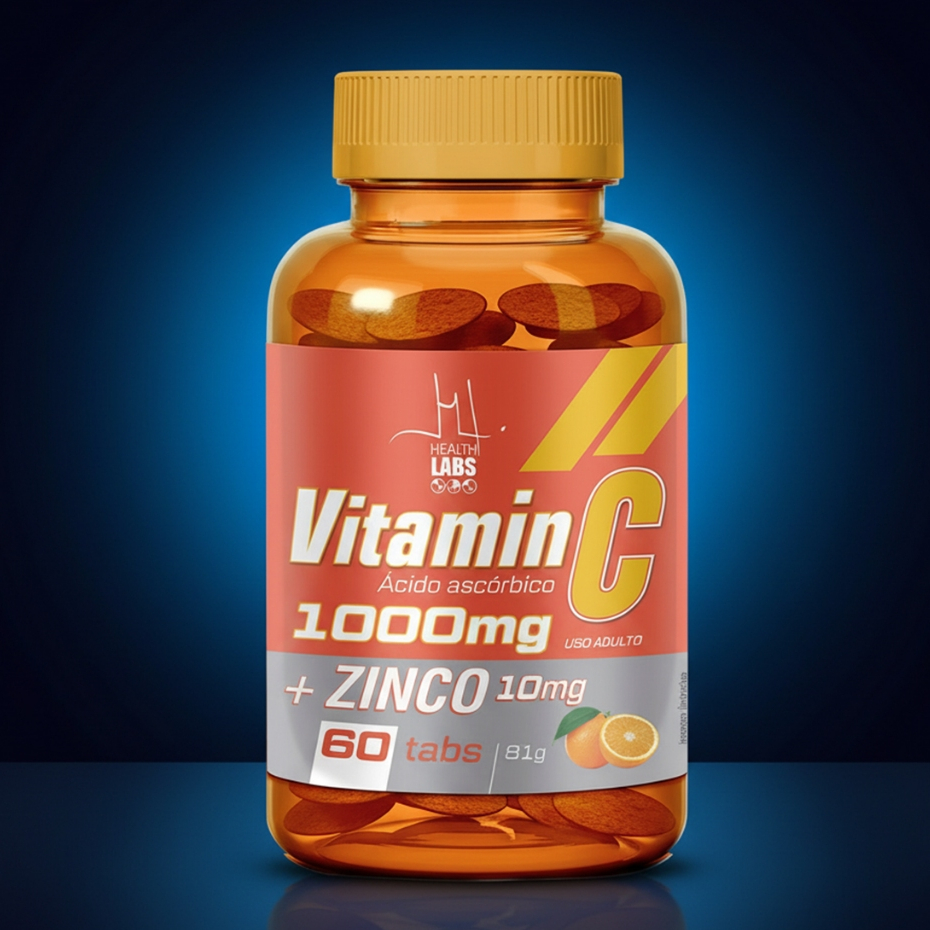 Vitamina C 1000mg Com Zinco 10mg 60 Tabletes Imunidade Antioxidante Uso Diário Adulto