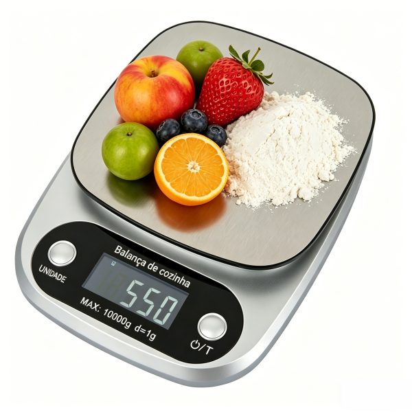 Balança de Cozinha Digital - Alta Precisão 1g, Capacidade 10kg, Ideal para Alimentos