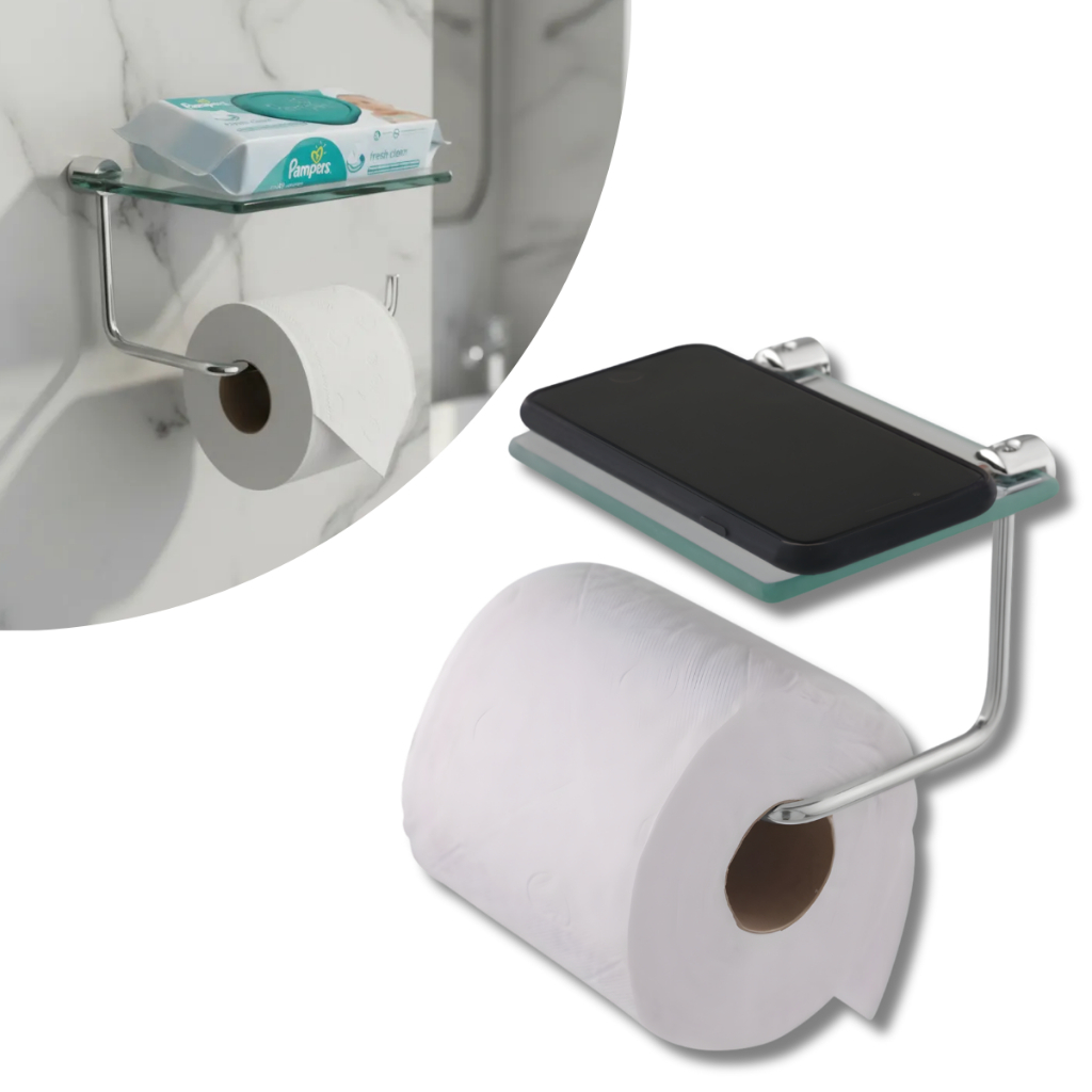 Suporte para papel higiênico porta celular. Papeleira Porta Papel Higiênico Com Porta Celular Luxo em Oferta na Shopee