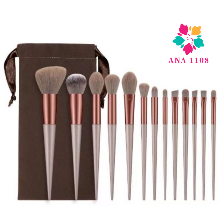 ANA 1108 Conjunto com 13 unidades Pincéis De Maquiagem Contorno Kabuki Profissional