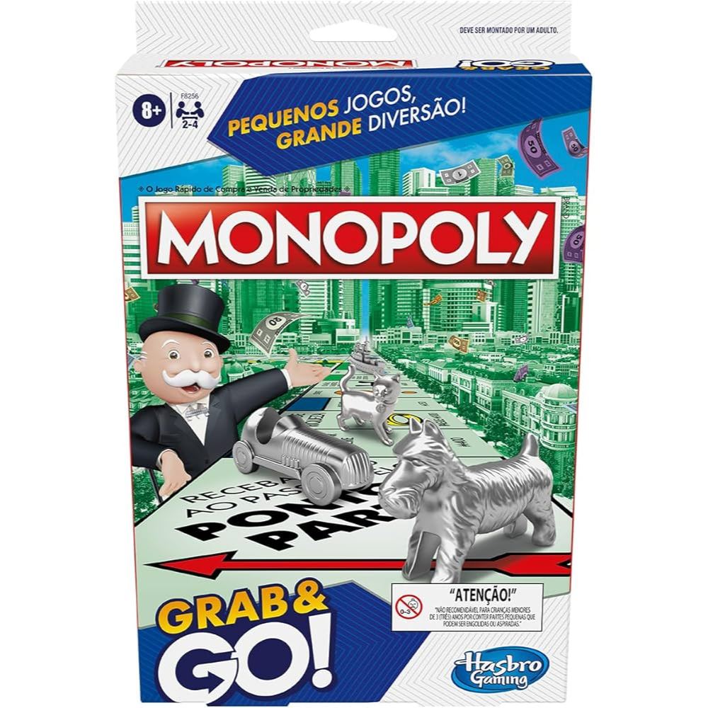 JOGO MONOPOLY GRAB AND GO DIVERSÃO PORTÁTIL GAME HASBRO