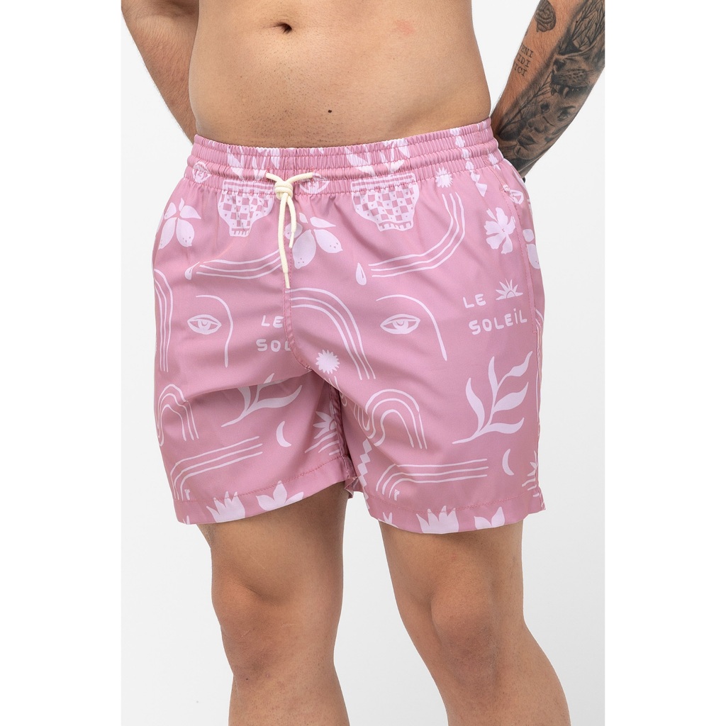 Imagem Short Masculino Para o Verão Rota do Mar Básico Estampado Secagem Rápida Praia Leve