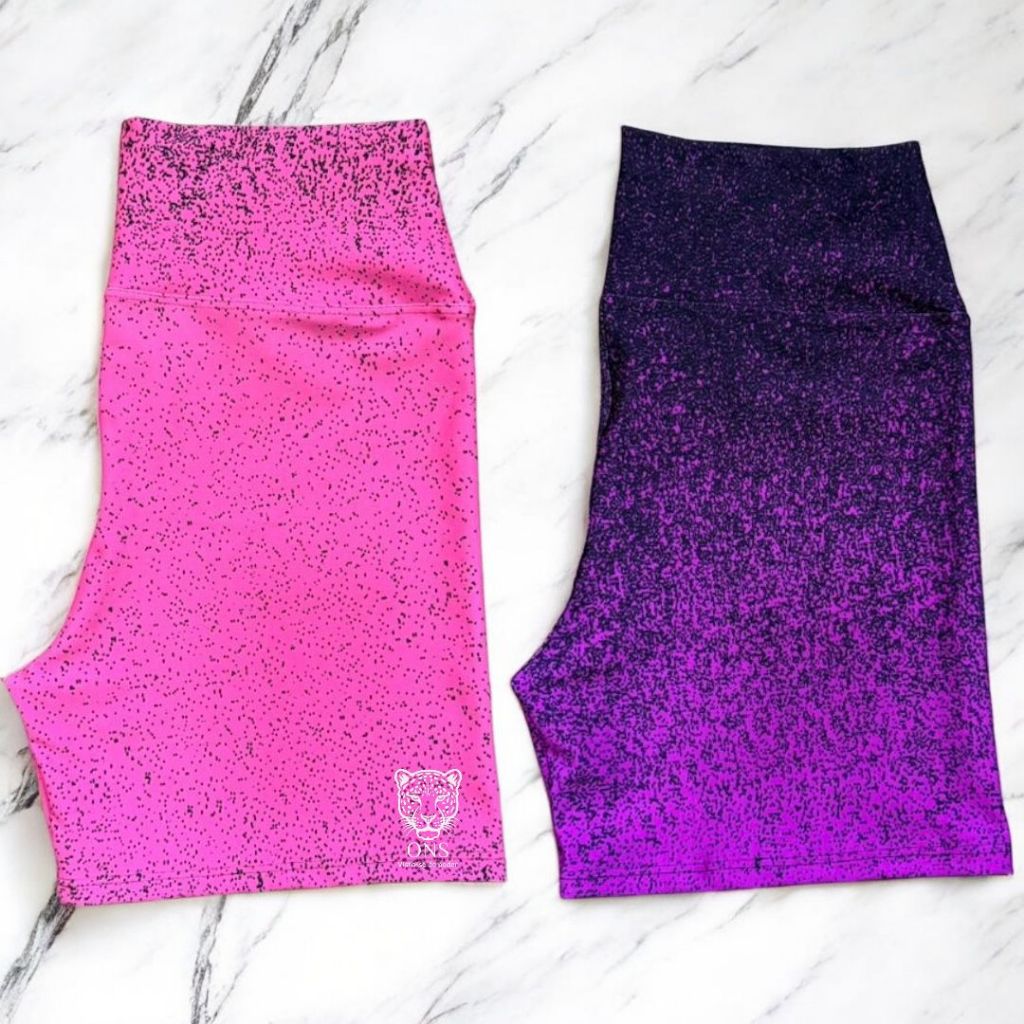 Kit 2 Shorts Feminino Degradê Modelador Roupa Academia Cintura Alta  Zero Transparencia Fitness Corrida