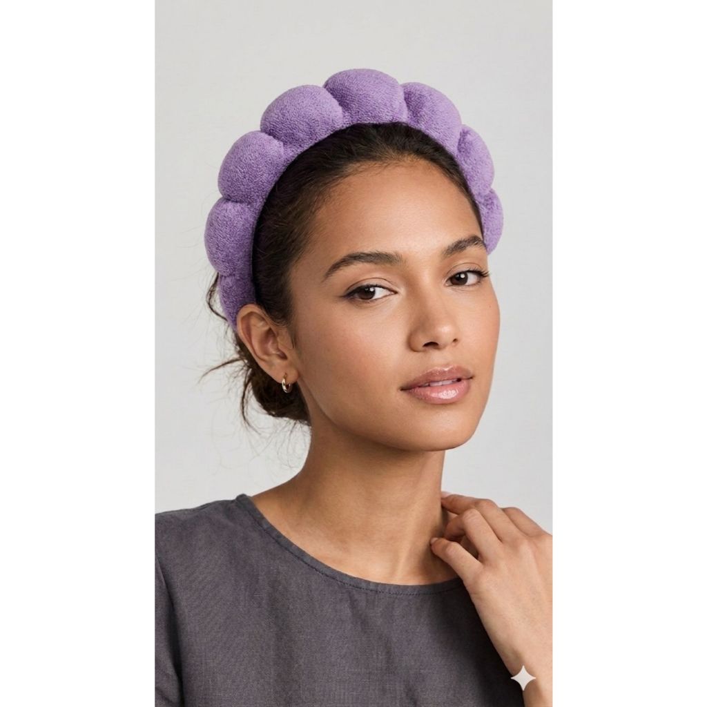 Tiara Nuvem Acolchoada P/ Skin Care E Maquiagem - Faixa De Cabelo Spa Puff