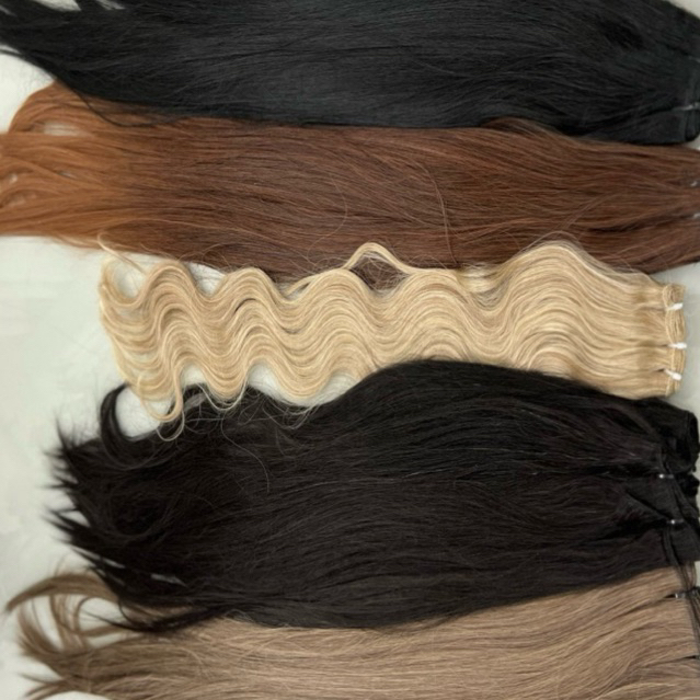 Aplique cabelo tela tic tac semi humano russo alto padrão fibra russa várias cores liso mega hair bio humano organico