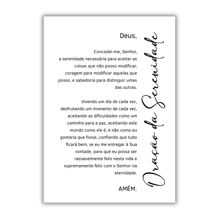 Imagem Quadro Decorativo Oração da Serenidade Fé Paz Sabedoria Motivacional Espiritual #40