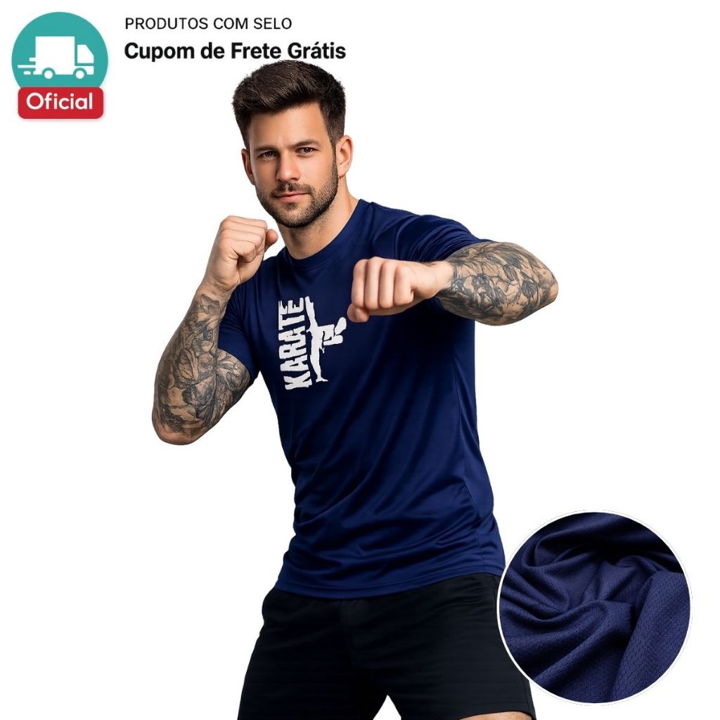 Camiseta KARATÊ Camisa Dry Fit Academia Esportes Treino de Luta Lutador ALTO DESEMPENHO NO TREINO