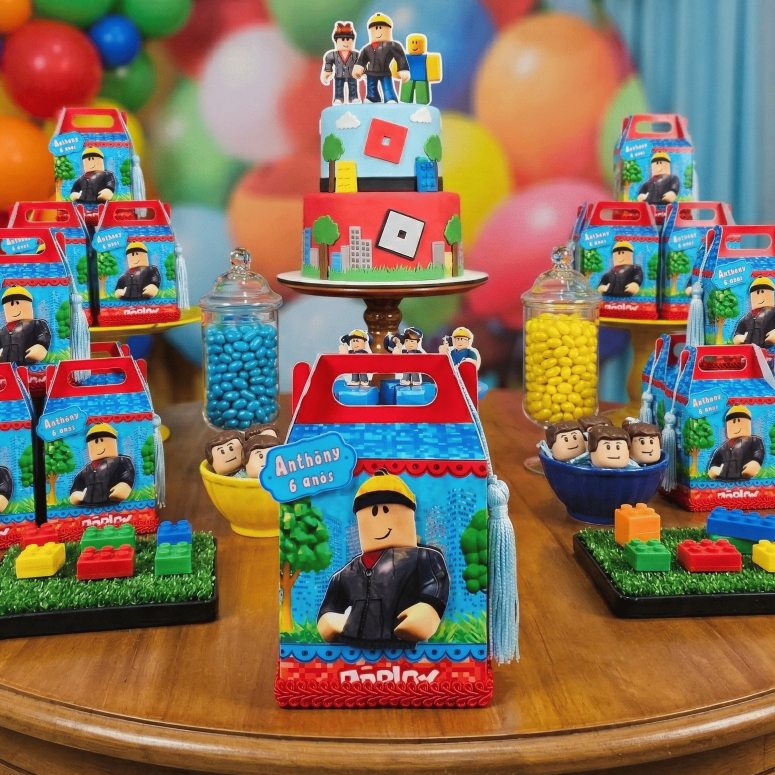 Caixinha Mala Maletinha Roblox Personalizada Kit Festa Aniversário Menino Lembrancinha Personalizado