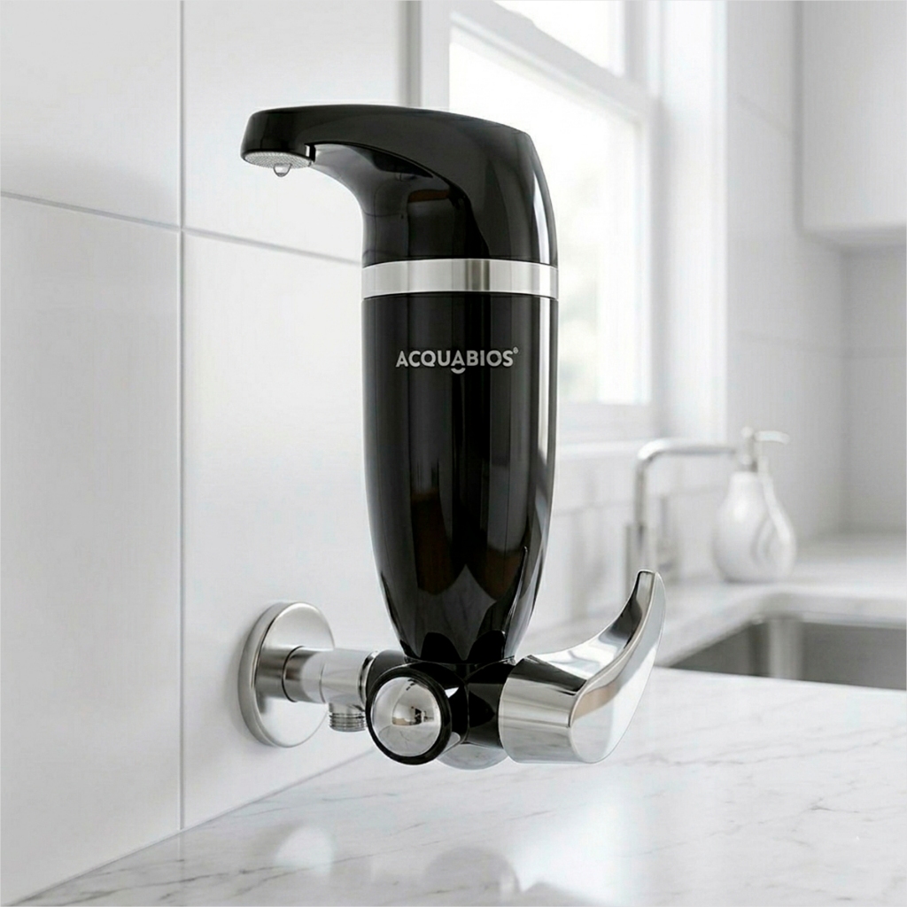 Filtro Purificador de Agua Premium Single 1/4 Volta Parede Acquabios 1006-0041 Preto