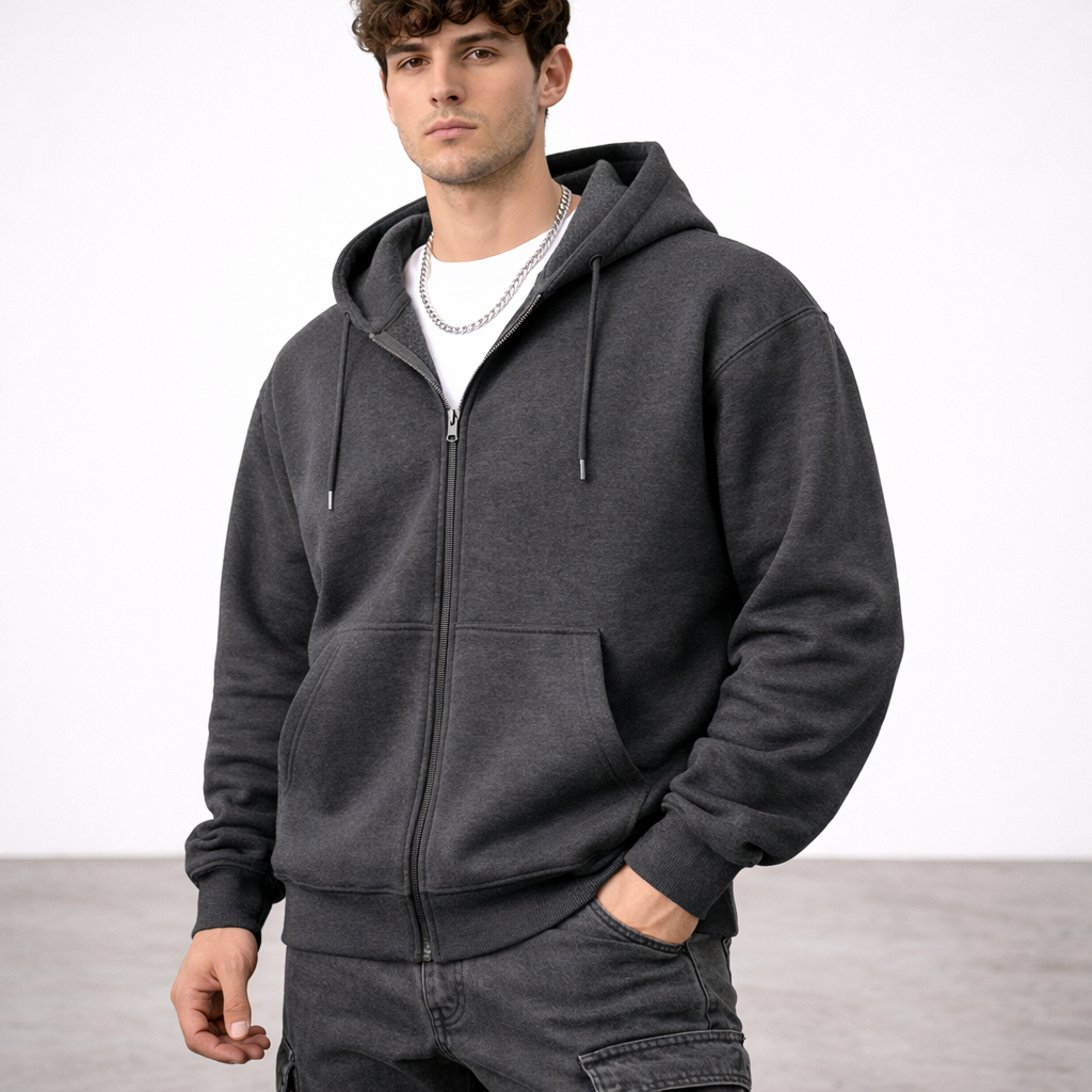 MOLETOM DE FRIO MASCULINO COM ZÍPER – TECIDO PREMIUM, NÃO DESBOTA E NÃO PEGA BOLINHA