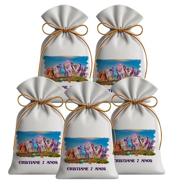 Kit 20 Saquinhos Sacolinhas Lembrancinha Festa Aniversário Tecido Personalizado Academia Unicórnio 1