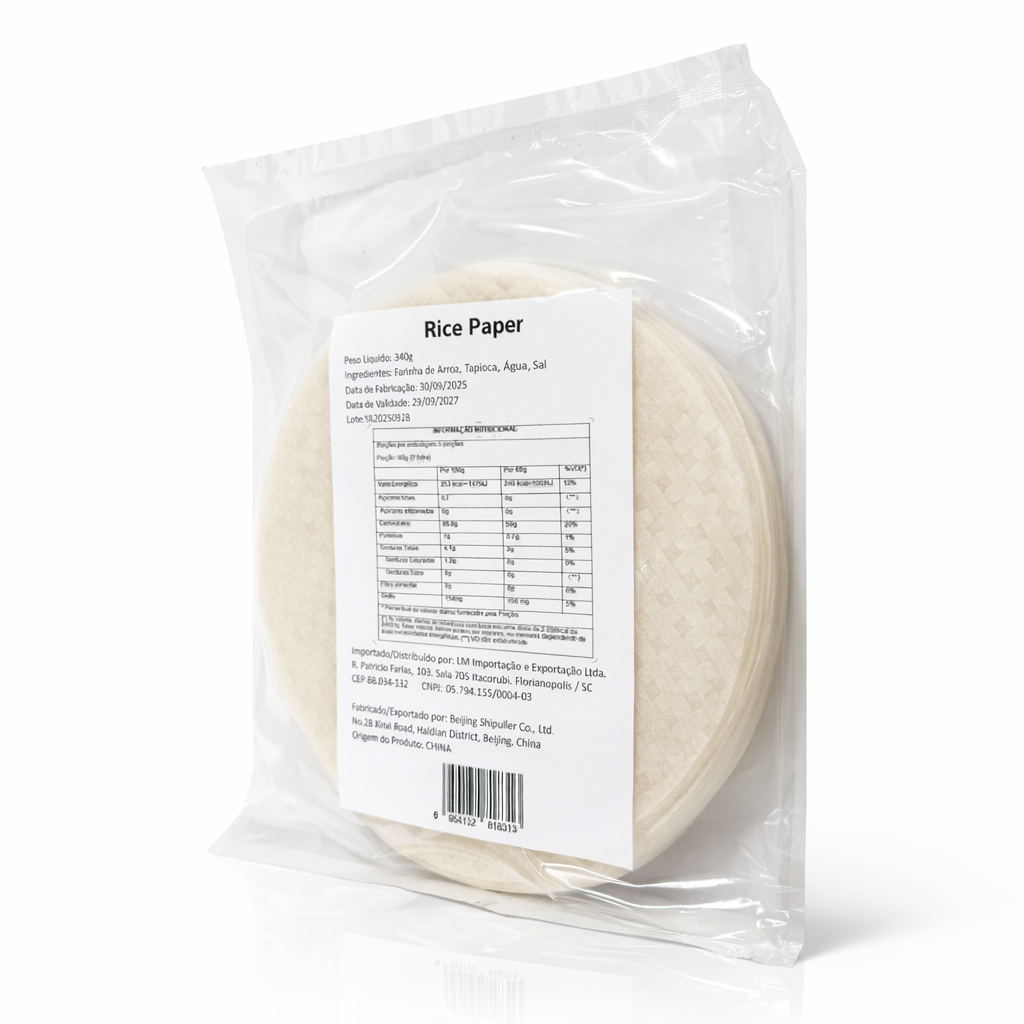 Folha de Arroz Vietnamita 22cm Harumaki 340g - 30 folhas - Papel de arroz sem gluten para rolinhos — imagem 2 de 2