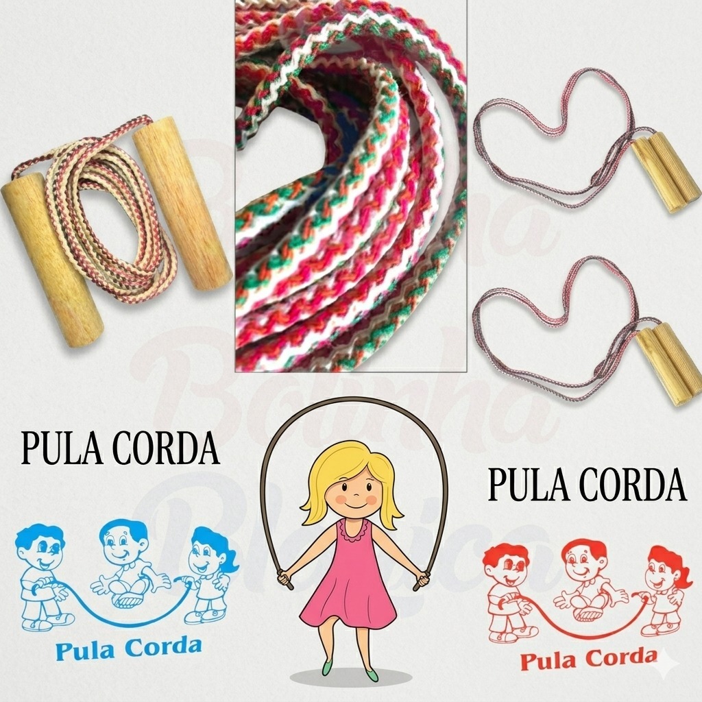 Kit 10 Pula Corda 1,80 Metros Brinquedo Infantil Kit Festa Lembrancinha Aniversario Prenda Criança