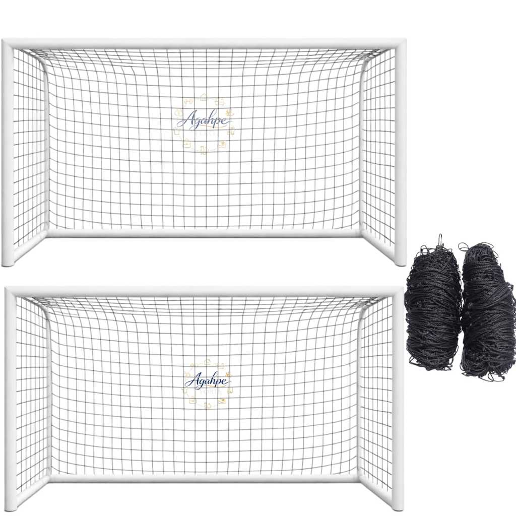 PAR DE REDE DE FUTSAL 3,20X2,10 NAÍLON PRETO 2MM NÃO ACOMPANHA TRAVE